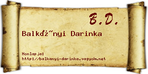 Balkányi Darinka névjegykártya
